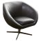 Dolly Swivel Chair in Black Leather/Split by Beverly Hills