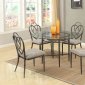 Lexie 5Pc Dining Set by Chintaly w/Clear Glass Top