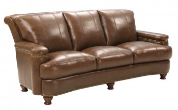 Hutton Sofa & Loveseat Set in Brown by Leather Italia [LIS-2493-Hutton-T27 Brown]