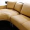 Jupiter Mustard Leather Modern Sectional Sofa w/Chrome Legs