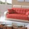 7032 Sofa in Orange & Beige Bonded Leather w/Options