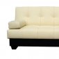 Ivory Leatherette Sleeper Sofa