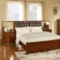 Brown Cherry Finish Contemporary Bedroom w/Optional Items