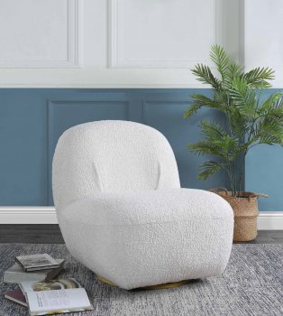 Yedaid Accent Chair AC00231 in White Teddy Sherpa by Acme [AMAC-AC00231 Yedaid]