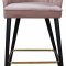 Cassie Counter Stool 793 Set of 2 Pink Velvet Fabric - Meridian