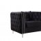 Jesse Sectional Sofa 668 in Black Velvet Fabric by Meridian