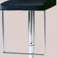 Brushed Steel Base & Black Vinyl Seat Set of 2 Modern Barstools