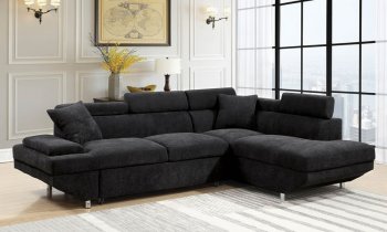 Foreman Sectional Sofa CM6124BK in Black Flannelette [FASS-CM6124BK-Foreman]