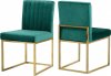 Giselle Dining Chair 778 Set of 2 Green Velvet Fabric - Meridian