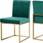 Giselle Dining Chair 778 Set of 2 Green Velvet Fabric - Meridian