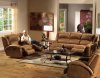 Saddle Faux Leather Dawson Reclining Sofa & Loveseat Set