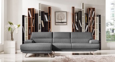 Trinidad Sectional Sofa 1509B in Grey Fabric by VIG