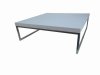 White Finish Modern Coffee Table w/Chrome Legs