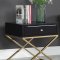 Lynn Side Table 809 in Black Glass by Meridian