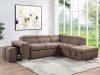 Acoose Sectional Sofa LV01025 in Brown Fabric by Acme w/Sleeper