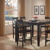 Black Finish Modern Counter Height Dining Table w/Options