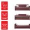 Etro Sofa Bed Convertible in Burgundy Leatherette by Mobista