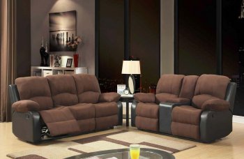 U1710 Motion Sofa in Chocolate Fabric by Global w/Options [GFS-U1710]