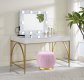 Lightmane Vanity Desk AC00900 in White & Gold by Acme