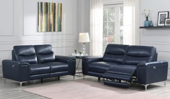 Largo Power Reclining Sofa 603391P in Ink Blue by Coaster [CRS-603391P-Largo]