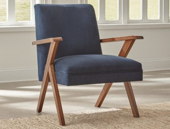 905415 Set of 2 Accent Chairs in Dark Blue Velvet by Coaster [CRAC-905415]