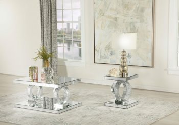 Breena Coffee Table 3Pc Set 753278 in Mirror by Coaster [CRCT-753278 Breena]