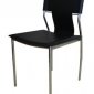 Set of 4 Black Leatherette Modern Dining Chairs