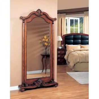 Warm Brown Finish Grand Standing Mirror [CRM-569-900468]