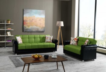 Avalon Sofa Bed in Green Fabric by Casamode w/Options [CMSB-Avalon Prusa Green]