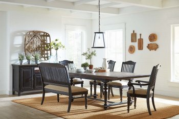 Simpson Dining Table 105191 in Vintage Black - Coaster w/Options [CRDT-105191-Simpson Black]