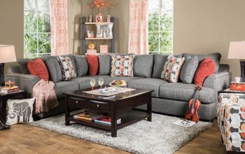 Pennigton Sectional Sofa SM1112 in Gray Fabric w/Option [FASS-SM1112-Pennigton]