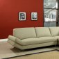 Taupe Full Bonded Leather Modern Sectional Sofa w/Metal Legs