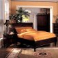 Dark Cherry Finish Antique Traditional Bedroom w/Low Profile Bed