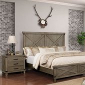 Bianca Bedroom Set CM7734 in Gray w/Plank Headboard & Options