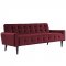 Delve Sofa in Maroon Velvet Fabric by Modway w/Options