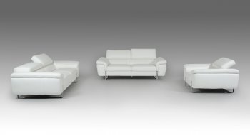 Highline Sofa Set 3Pc in Snow White Full Leather by VIG [VGS-Highline Snow White]