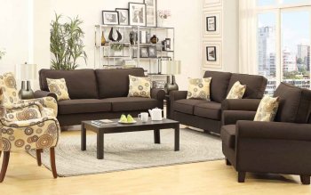 Noella 504791 Sofa in Chocolate Fabric by Coaster w/Options [CRS-504791 Noella]