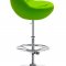 Black or Green Contemporary Barstool with Metal Base