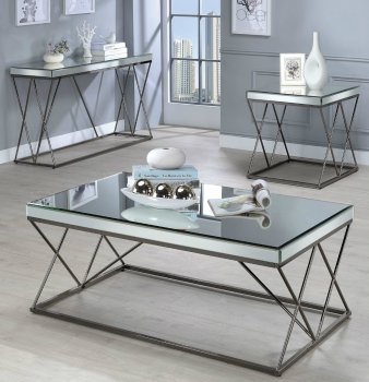 705478 Coffee Table 3Pc Set w/ Mirrored Tabletops by Coaster [CRCT-705478]