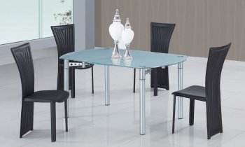 D135DT Dining Set 5Pc w/290DC Black Chairs by Global Furniture [GFDS-D135DT-D1513DC-BL]