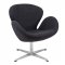 Swan Lounge Chair SW29DGRW in Dark Grey Wool by LeisureMod