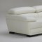 White Full Top Grain Leather Modern 3PC Sofa Set w/Wood Legs