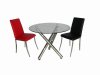 Clear Tempered Glass Top & Chrome Legs Modern Dining Table