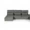 Panorama Sectional Sofa in Grey Fabric & White Leather by VIG