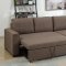 F6932 Convertible Sectional Sofa in Light Coffee Fabric by Boss