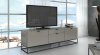 Vizzione TV Stand in High Gloss Light Gray by Casabianca