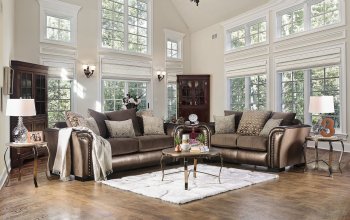 Benigno Sofa SM6414 in Brown Leatherette w/Options [FAS-SM6414-Benigno-Brown]