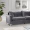 Naomi Sofa 633 in Grey Velvet Fabric by Meridian w/Options