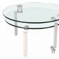 8161 Clear Glass Top Motion Cocktail Table by Chintaly