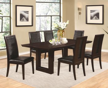 105721 Chester Dining Table in Chocolate by Coaster w/Options [CRDS-105721 Chester]